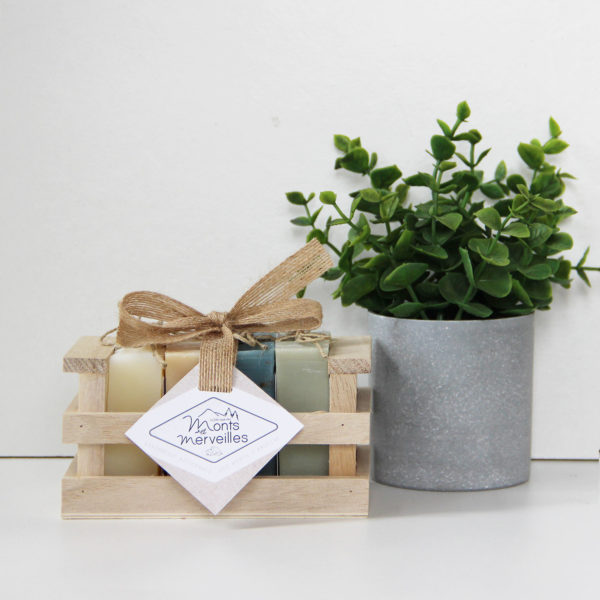 coffret cadeau corbeille bois savons