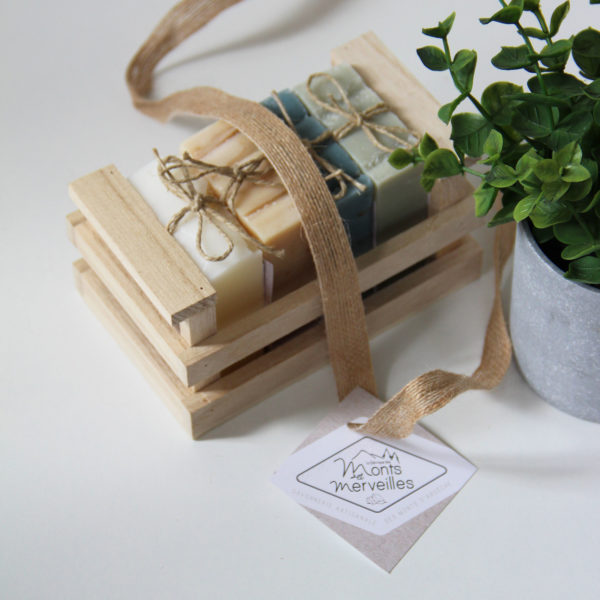 coffret cadeau corbeille bois savons