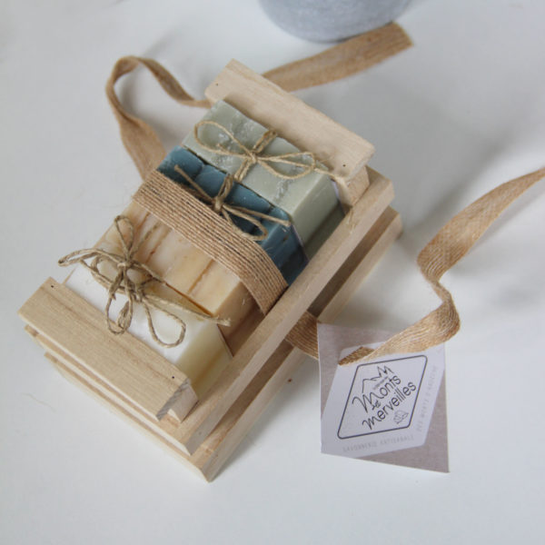 coffret cadeau corbeille bois savons