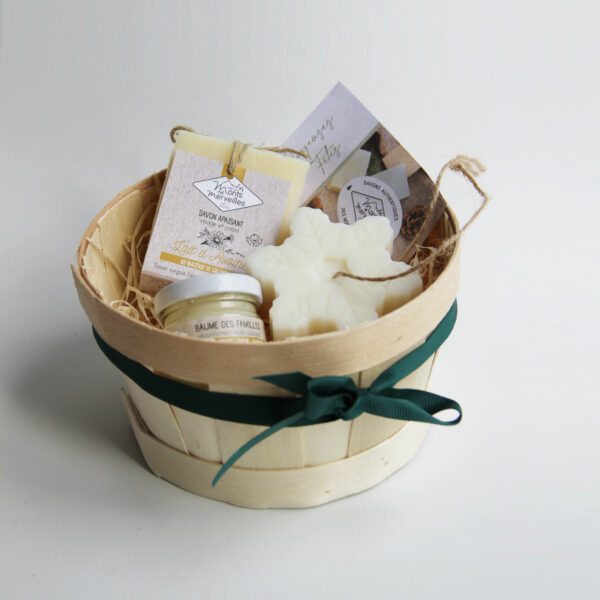 Bourriche 3-panier-garni-savon-cosmetique-fondant parfumé ardèche