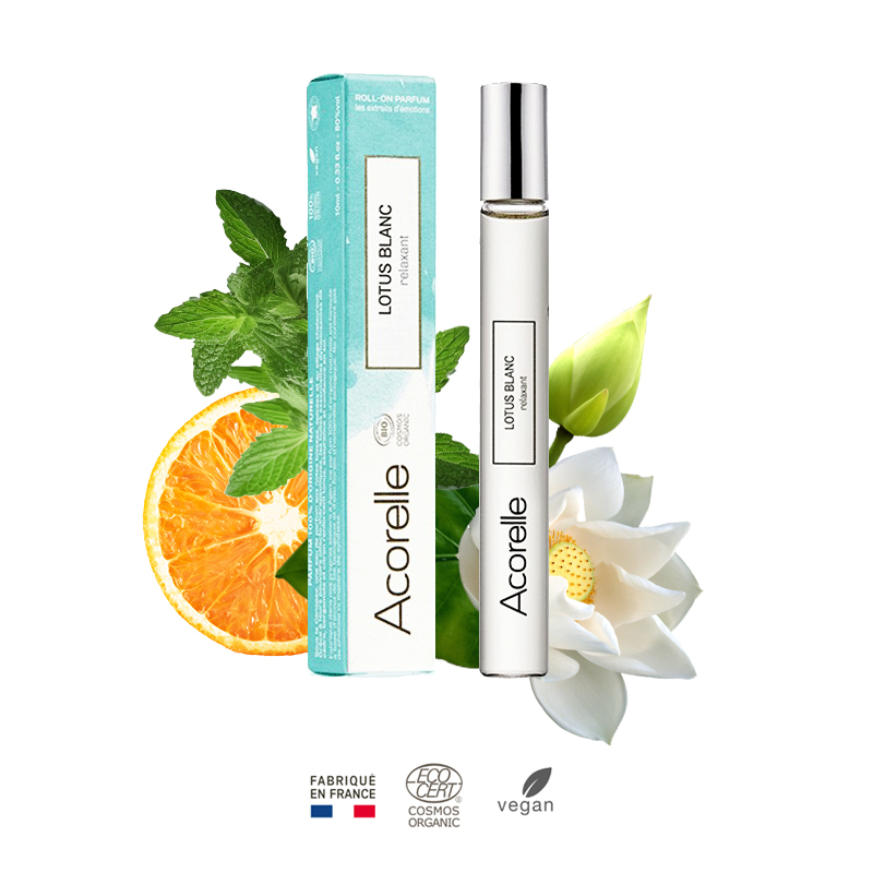 eau-de-parfum-roll-on-bio-lotus-blanc-acorelle vegan France