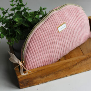 Pochette-velours-accessoire maquillage-ROSE