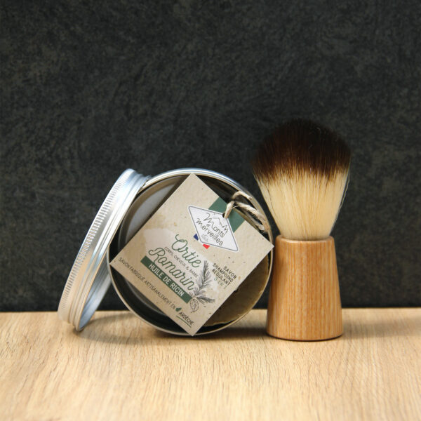Blaireau-rasage-barbe naturel bois hêtre