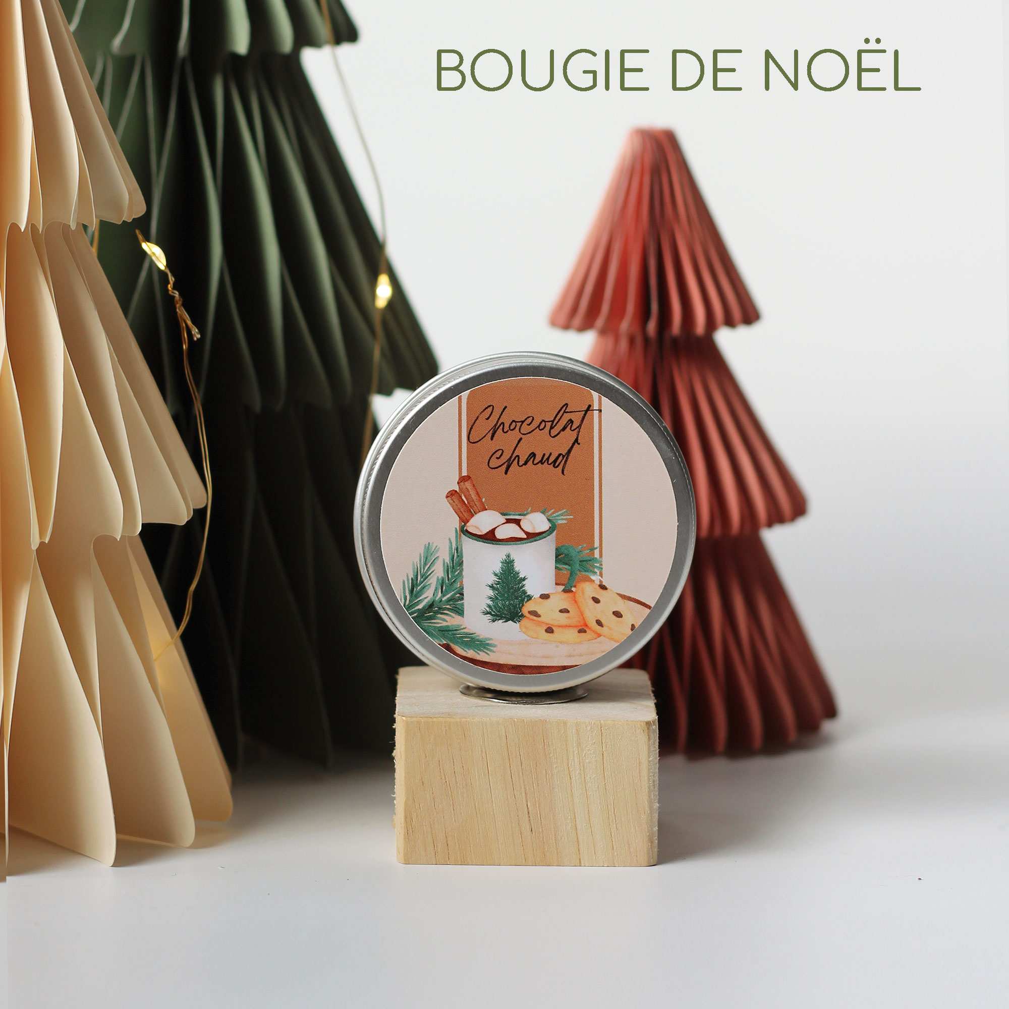 Bougie de Noël parfumée  » Chocolat chaud  » 50g
