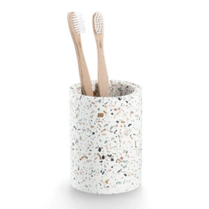 Gobelet brosse à dent en ciment TERRAZZO